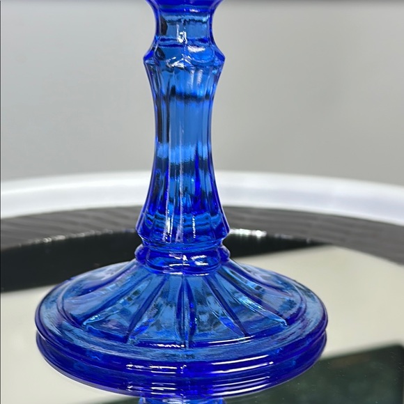 Vintage Avon Fostoria Cobalt Blue Glass Goblet with George Washington - Picture 10 of 11